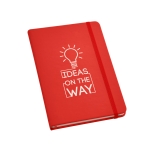 Caderno de capa dura personalizável com logo cor vermelho imagem com logo
