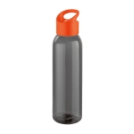 Elegante garrafa corporativa de plástico de cor preta 600ml Dark cor cor-de-laranja