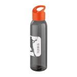 Elegante garrafa corporativa de plástico de cor preta 600ml Dark cor cor-de-laranja imagem com logo