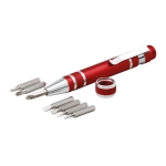 Minichave de fendas de metal com 8 chaves Metalpen cor vermelho terceira vista