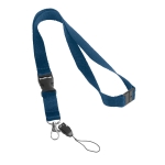 Lanyard de poliéster de 2 cm com fecho de segurança Doubleclip Extra cor azul