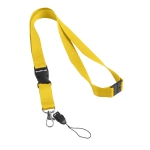 Lanyard de poliéster de 2 cm com fecho de segurança Doubleclip Extra cor amarelo