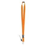 Lanyard com fecho de segurança (2cm) cor cor-de-laranja primeira vista