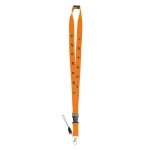 Lanyard com fecho de segurança (2cm) cor cor-de-laranja imagem com logo 2