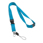 Lanyard com fecho de segurança (2cm) cor azul-claro