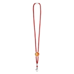 Lanyard personalizado 0,5 cm e poliéster apto para gota de resina Cord cor vermelho imagem com logo 2