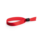 Pulseira para eventos de cetim suave e brilhante com fecho segurança cor vermelho