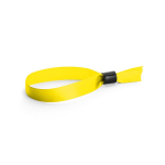 Pulseira para eventos de cetim suave e brilhante com fecho segurança cor amarelo