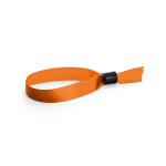 Pulseira para eventos de cetim suave e brilhante com fecho segurança cor cor-de-laranja