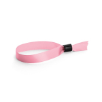 Pulseira para eventos de cetim suave e brilhante com fecho segurança cor cor-de-rosa