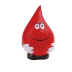 Bola anti-stress publicitária em forma de gota de sangue RedDrop cor vermelho primeira vista