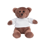 Urso de peluche com t-shirt personalizável cor branco primeira vista
