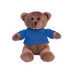 Urso de peluche com t-shirt personalizável cor azul real primeira vista