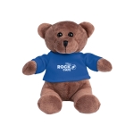 Urso de peluche com t-shirt personalizável cor azul real primeira vista