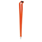 Lanyard personalizado de 2 cm com fecho de segurança BasicStyle Plus cor cor-de-laranja