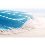 Toalha de praia redonda cor azul vista conjunto