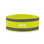 Bracelete desportiva de licra cor amarelo fluorescente vista principal