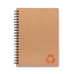 Caderno ecológico com argolas e papel de pedra, folhas A5 pautadas Stone cor cor-de-laranja