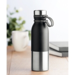 Garrafa térmica personalizada antigotas bicolor 600ml DoubleTwist cor preto vista conjunto