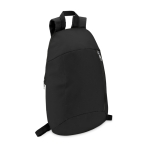 Mochilas personalizadas baratas de poliéster com fecho de correr Slim cor preto segunda vista