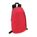 Mochilas personalizadas baratas de poliéster com fecho de correr Slim cor vermelho segunda vista