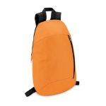 Mochilas personalizadas baratas de poliéster com fecho de correr Slim cor cor-de-laranja segunda vista