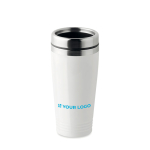 Caneca de viagem personalizada e com cor 400ml Alu Color cor branco vista principal