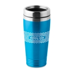 Caneca de viagem personalizada e com cor 400ml Alu Color cor turquesa segunda vista principal