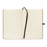 Caderno A5 personalizável com capa de cortiça cor preto terceira vista