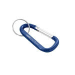 Mosquetão com argola porta-chaves cor azul imagem com logo