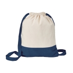 Saco tipo mochila personalizado em algodão cor azul primeira vista