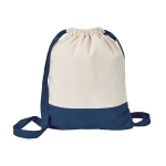 Saco-mochila personalizado bicolor de lona algodão 180 g/m² CottonStyle cor azul primeira vista