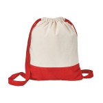 Saco tipo mochila personalizado em algodão cor vermelho