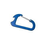 Porta-chaves em mosquetão com abre-caricas cor azul