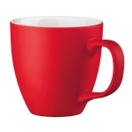 Canecas de porcelana de cor mate de 450ml Matt Plus cor vermelho