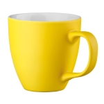 Canecas de porcelana de cor mate de 450ml Matt Plus cor amarelo