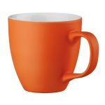 Canecas de porcelana de cor mate de 450ml Matt Plus cor cor-de-laranja