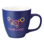 Canecas de porcelana de cor mate de 450ml Matt Plus cor azul real imagem com logo 2