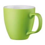 Canecas de porcelana de cor mate de 450ml Matt Plus cor verde-lima