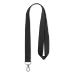 Lanyards personalizados baratos de poliéster 15, 20 ou 25 mm Regular cor preto