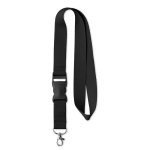 Lanyard promocional barato com fivela cor preto