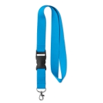 Lanyard promocional barato com fivela cor azul-claro