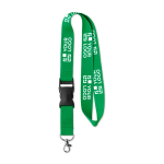 Lanyard de poliéster com fivela e logótipo tecido Woven Plus vista principal