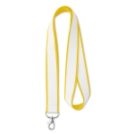 Lanyards personalizados com revestimento cetim 20 ou 25 mm Double cor amarelo