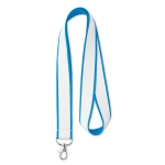 Lanyards personalizados com revestimento cetim 20 ou 25 mm Double cor azul-claro