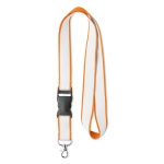 Lanyards personalizados poliéster fivela cor cor-de-laranja