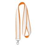 Lanyard com cetim para impressão a cor bem garrida Double Sublim cor cor-de-laranja