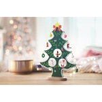 Pequena árvore de Natal decorativa com 12 enfeites Natalício Pai Natal cor verde segunda vista conjunto