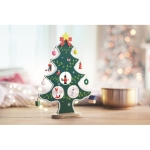 Pequena árvore de Natal decorativa com 12 enfeites Natalício Pai Natal cor verde segunda vista conjunto 2