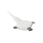 Adaptador com 3 conectores com impressão colorida Cable Fillprint cor branco